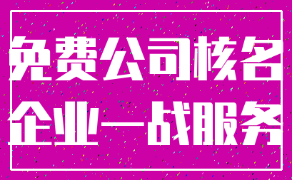 免费公司核名_企业一战服务
