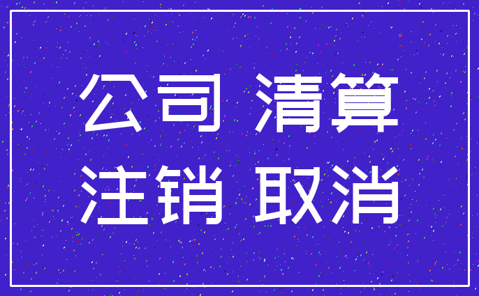 公司 清算_注销 取消