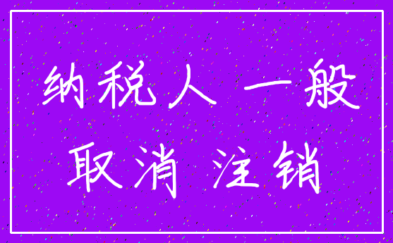 纳税人 一般_取消 注销