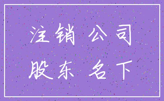 注销 公司_股东 名下