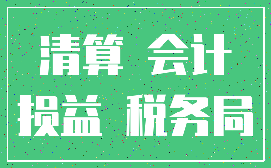 清算 会计_损益 税务局