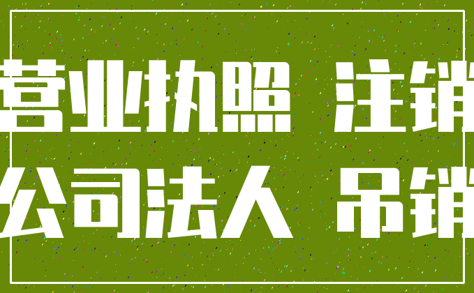 营业执照 注销_公司法人 吊销