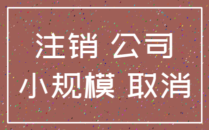 注销 公司_小规模 取消
