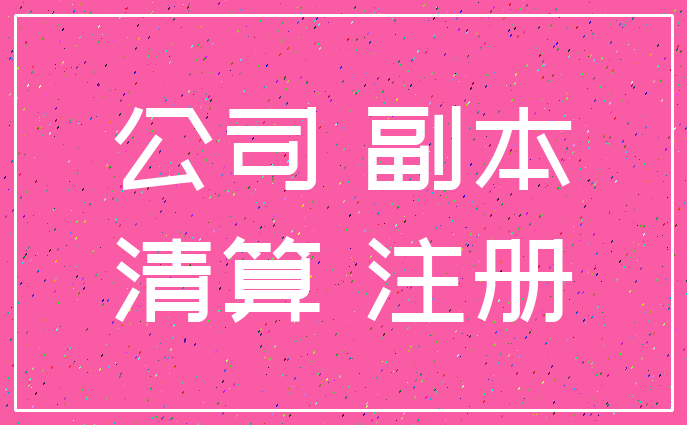 公司 副本_清算 注册