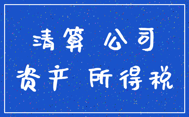 清算 公司_资产 所得税