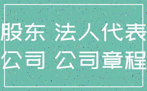 股东 法人代表_公司 公司章程