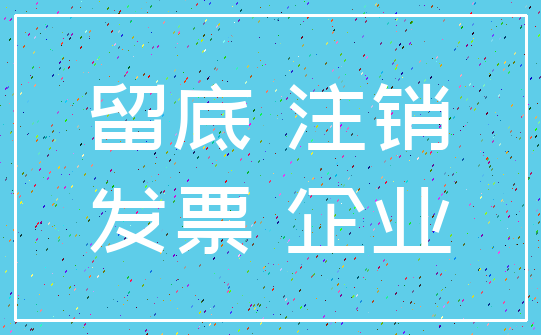 留底 注销_发票 企业