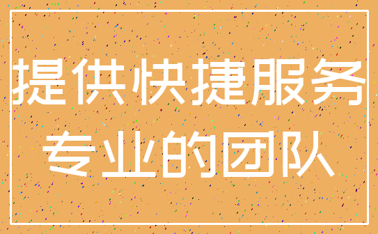提供快捷服务_专业的团队