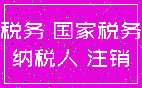 税务 国家税务_纳税人 注销