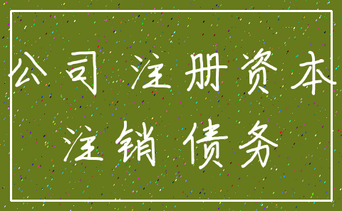 公司 注册资本_注销 债务