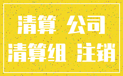 清算 公司_清算组 注销
