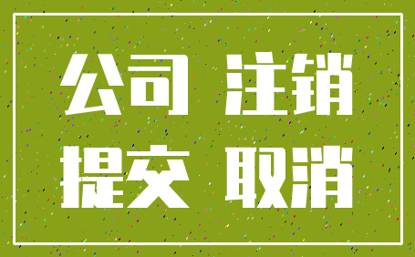 公司 注销_提交 取消