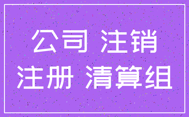 公司 注销_注册 清算组