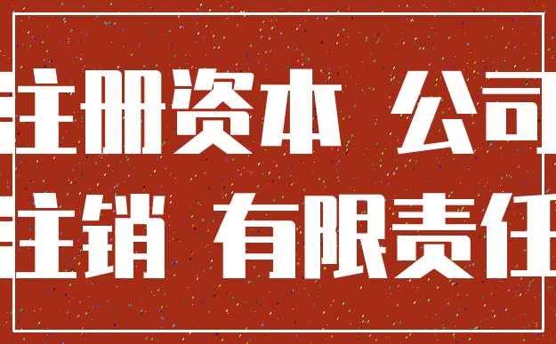 注册资本 公司_注销 有限责任
