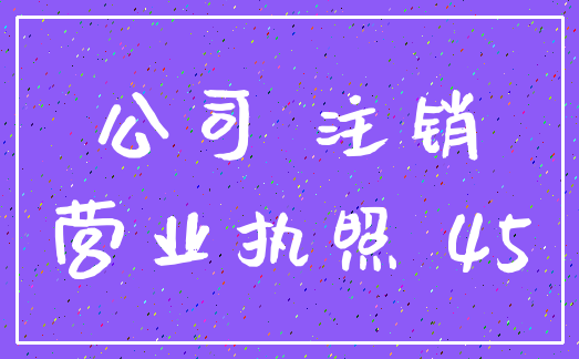 公司 注销_营业执照 45