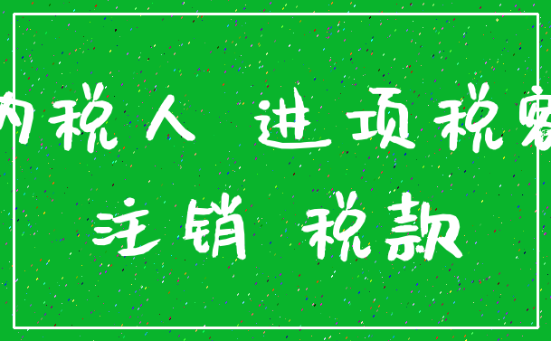 纳税人 进项税额_注销 税款