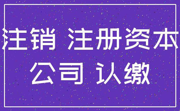 注销 注册资本_公司 认缴