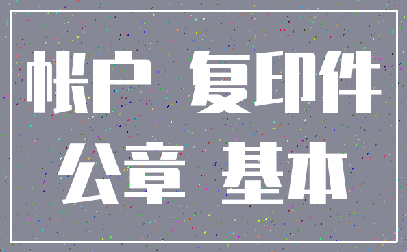 帐户 复印件_公章 基本