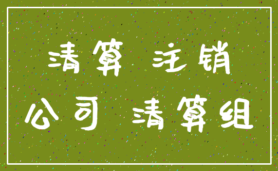 清算 注销_公司 清算组