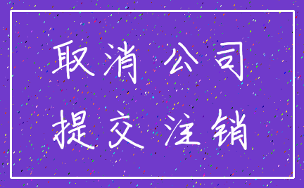 取消 公司_提交 注销