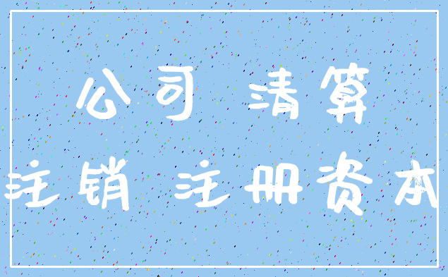 公司 清算_注销 注册资本