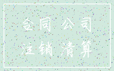 合同 公司_注销 清算