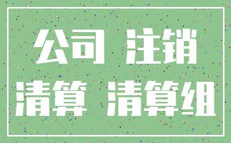 公司 注销_清算 清算组