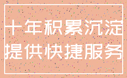十年积累沉淀_提供快捷服务