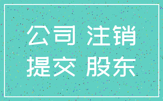公司 注销_提交 股东