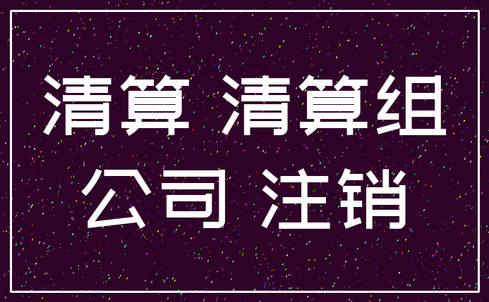 清算 清算组_公司 注销