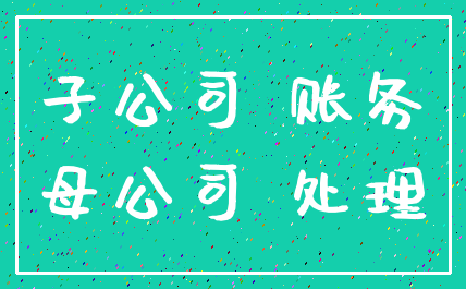 子公司 账务_母公司 处理
