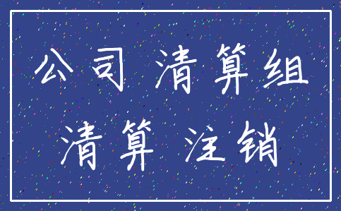 公司 清算组_清算 注销