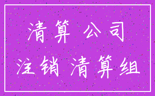 清算 公司_注销 清算组