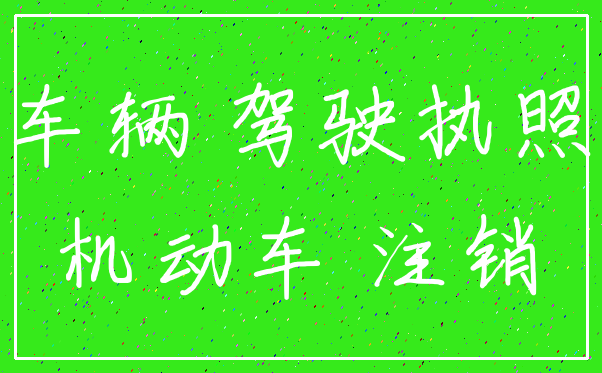 车辆 驾驶执照_机动车 注销