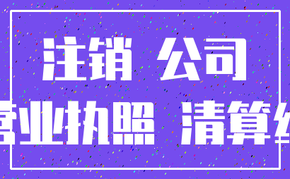 注销 公司_营业执照 清算组