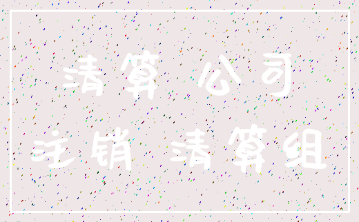 清算 公司_注销 清算组