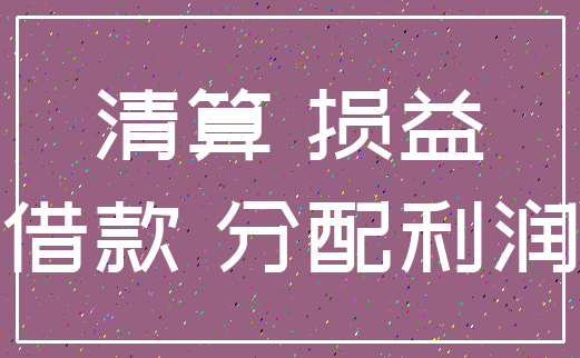 清算 损益_借款 分配利润