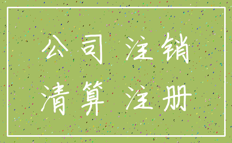 公司 注销_清算 注册