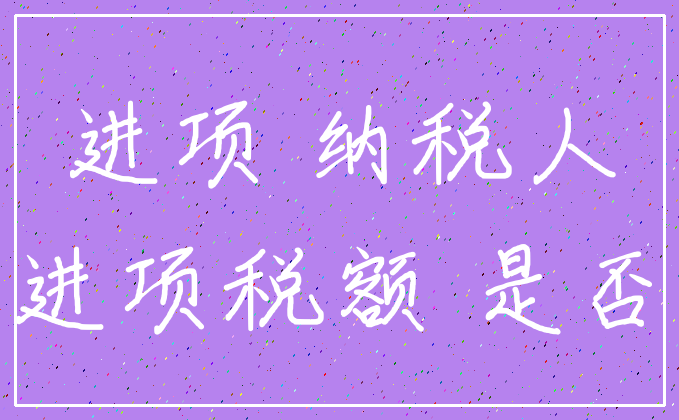 进项 纳税人_进项税额 是否