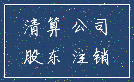 清算 公司_股东 注销