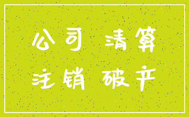 公司 清算_注销 破产