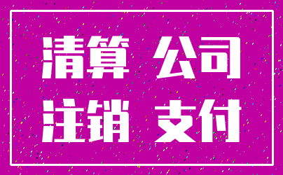 清算 公司_注销 支付