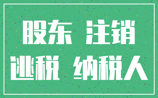 股东 注销_逃税 纳税人