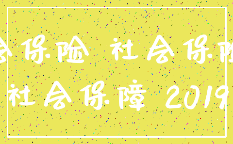 社会保险 社会保险费_社会保障 2019
