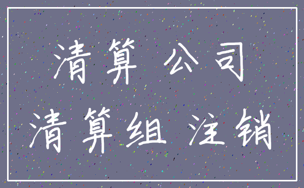 清算 公司_清算组 注销