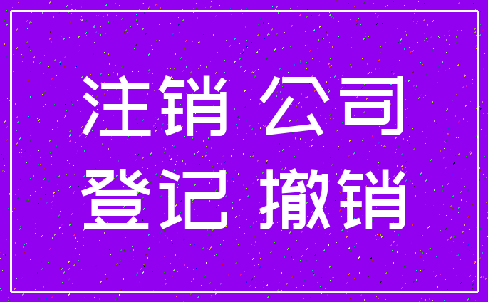 注销 公司_登记 撤销