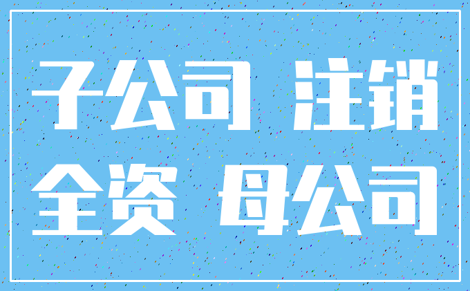 子公司 注销_全资 母公司