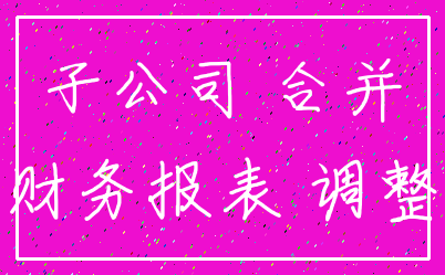 子公司 合并_财务报表 调整