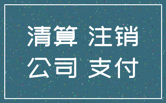 清算 注销_公司 支付