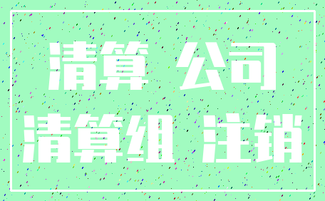 清算 公司_清算组 注销